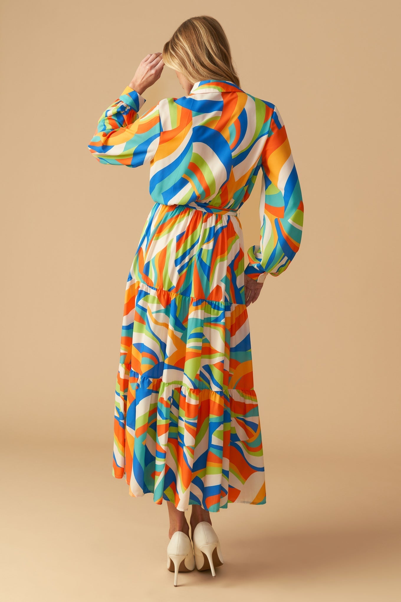 GLAM ATTITUDE WOVEN MIDI SHIRT DRESS Flying Tomato